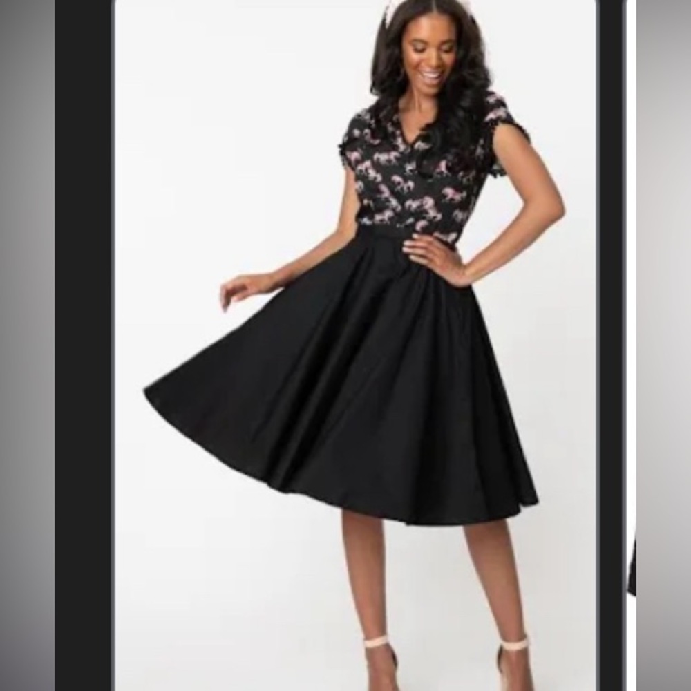 Magnoli place x Unique vintage black circle skirt 3XL NWT